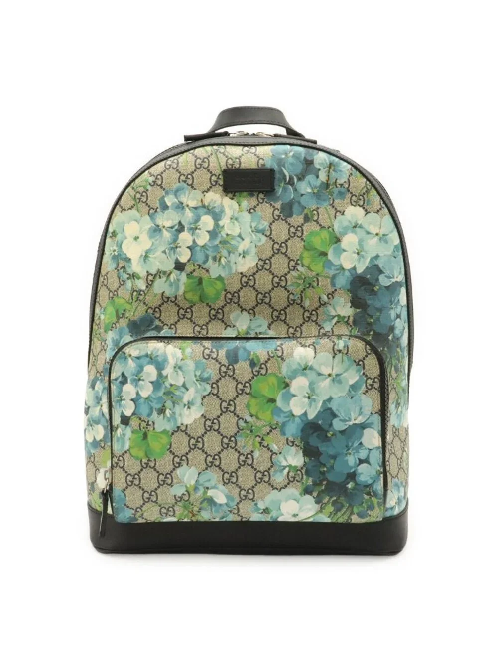 Gucci GG Blue Mus Supreme Backpack Flower Floral Pattern Leather Multicolor